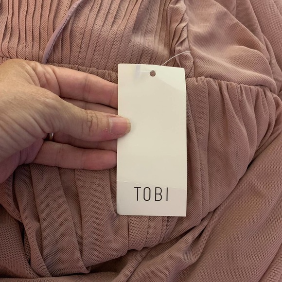 TOBI Taupe Abegayle Plunging Lace-Up Maxi Dress - NWT - Picture 14 of 14